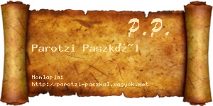 Parotzi Paszkál névjegykártya